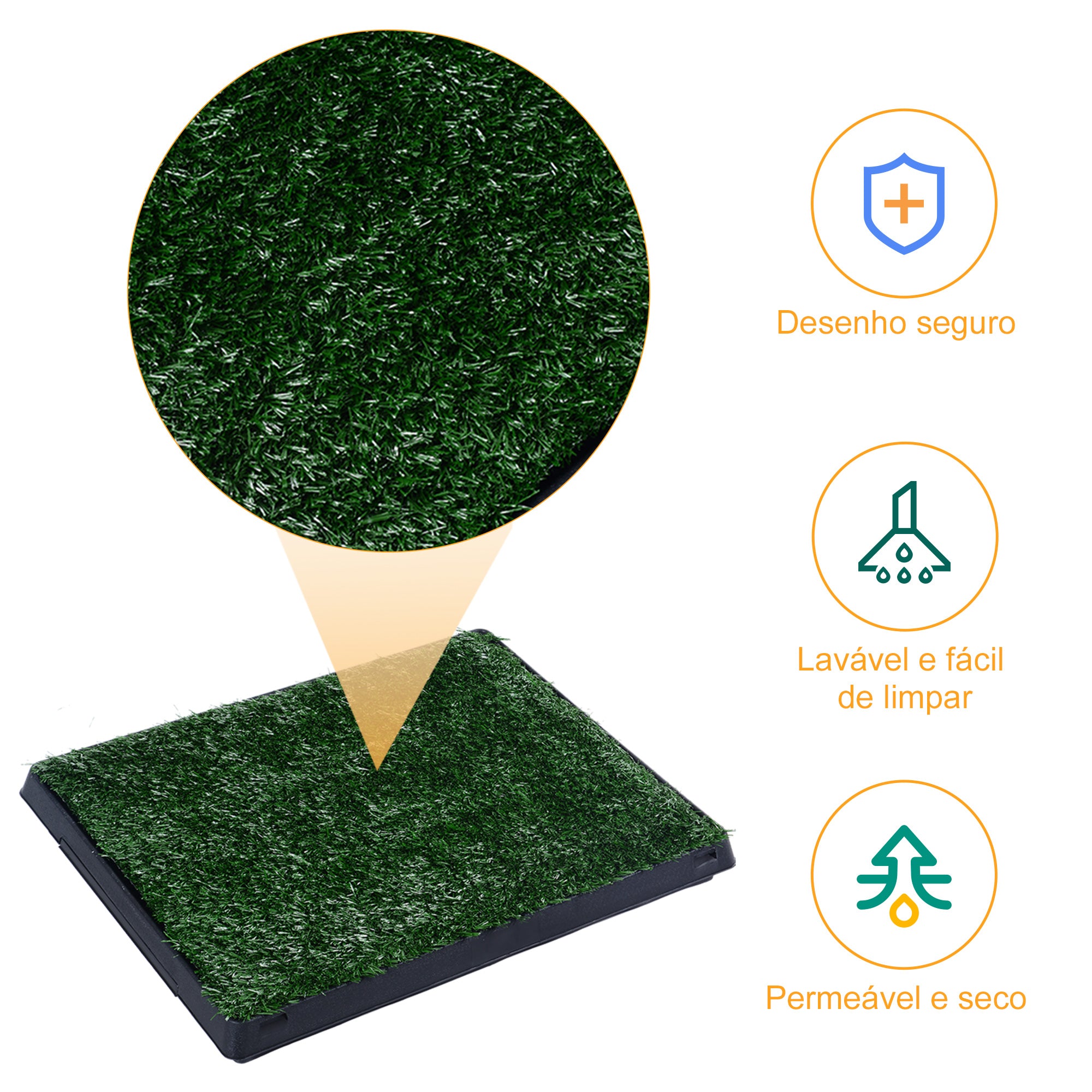 Sanita para Cães com Relva Artificial 51x63x6 cm - Verde e Preto