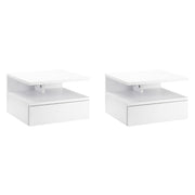 Conjunto de 2 Mesas de Cabeceira Flutuante Branco 35x32x22.5cm