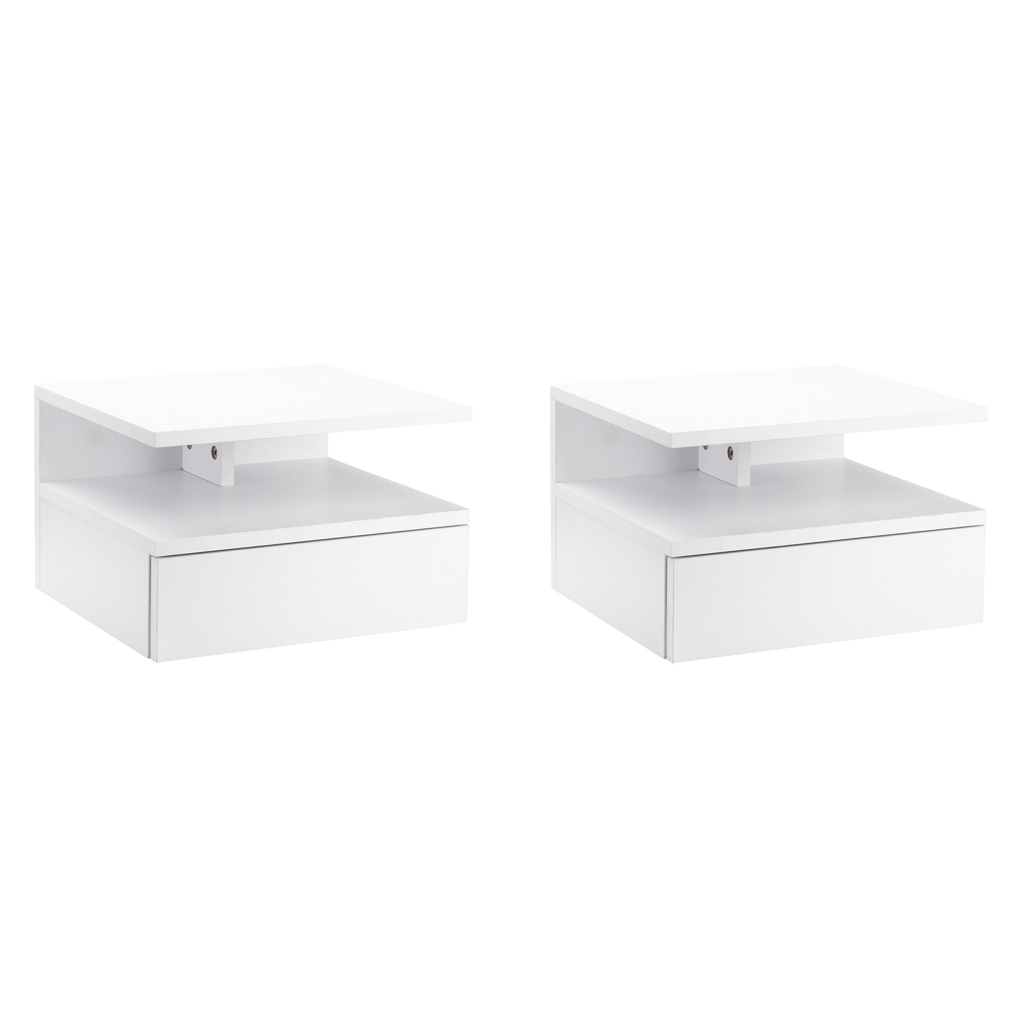 Conjunto de 2 Mesas de Cabeceira Flutuante Branco 35x32x22.5cm