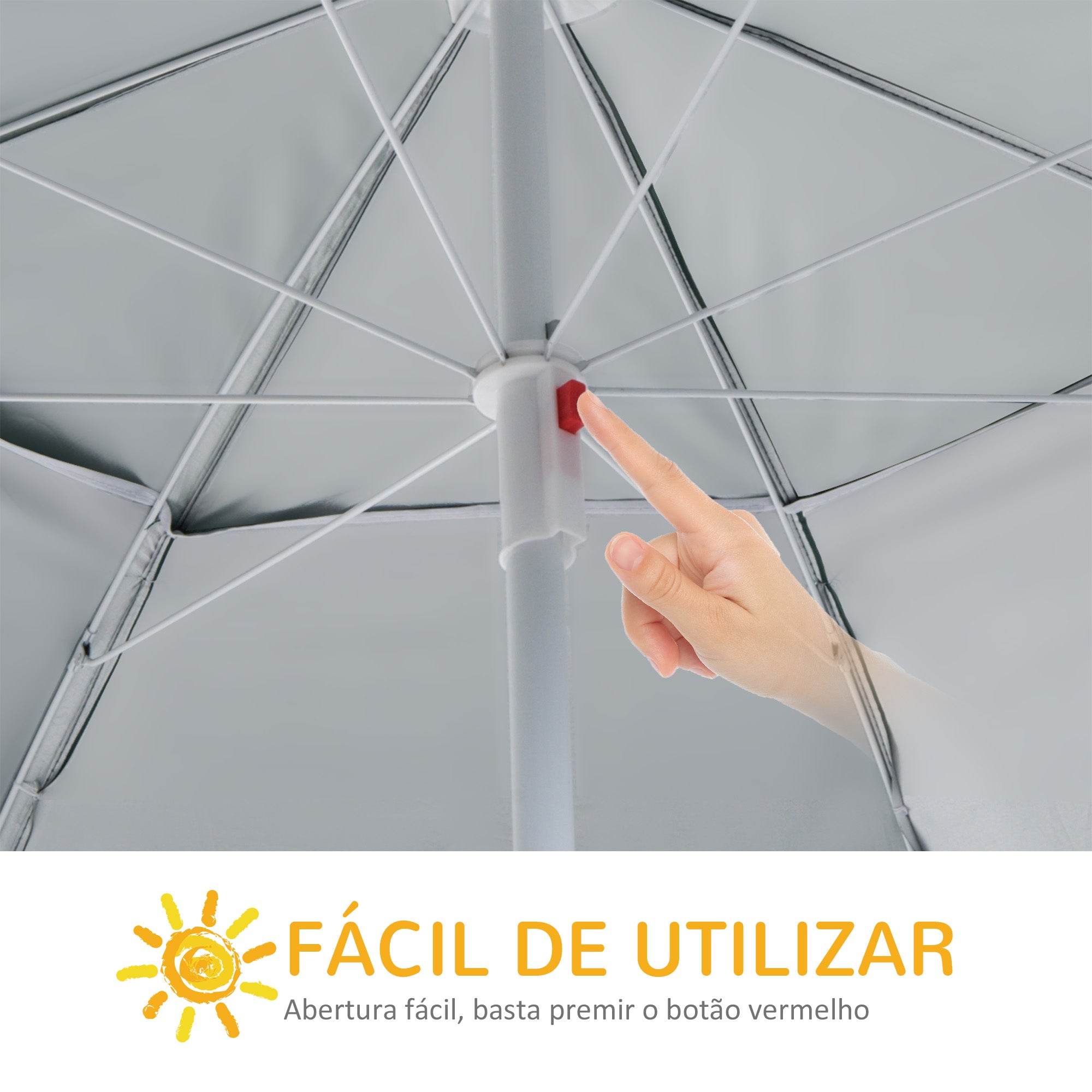 Chapéu de Sol de Praia Φ210x222cm Verde Escuro