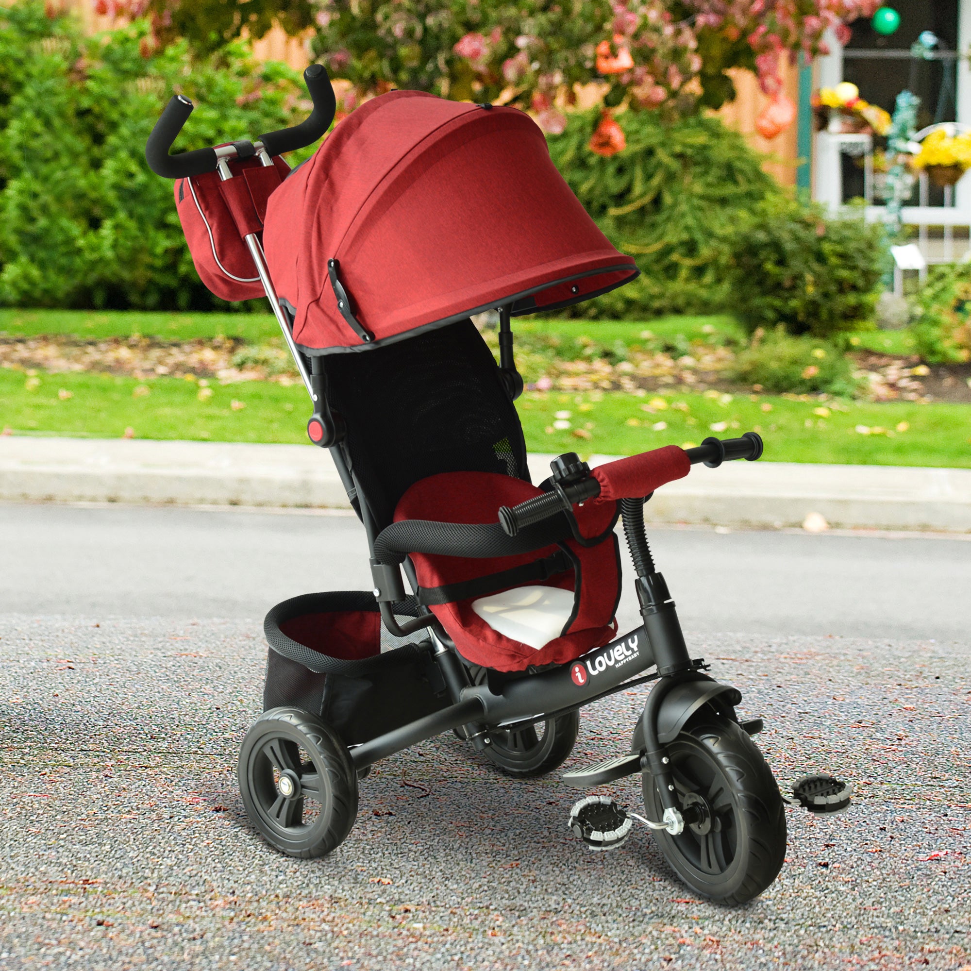 Triciclo Infantil 3 em 1 Vermelho 102x49x102 cm