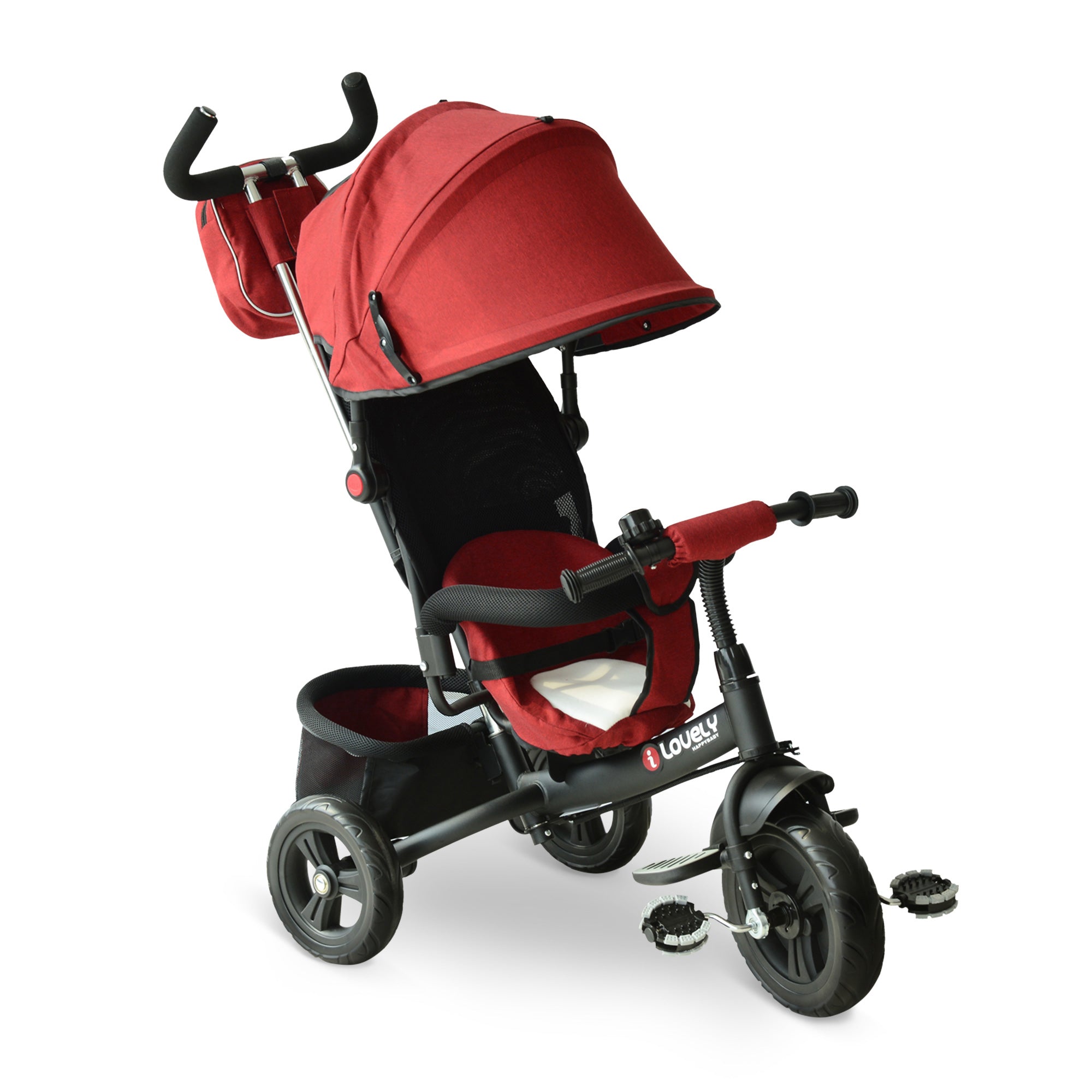 Triciclo Infantil 3 em 1 Vermelho 102x49x102 cm