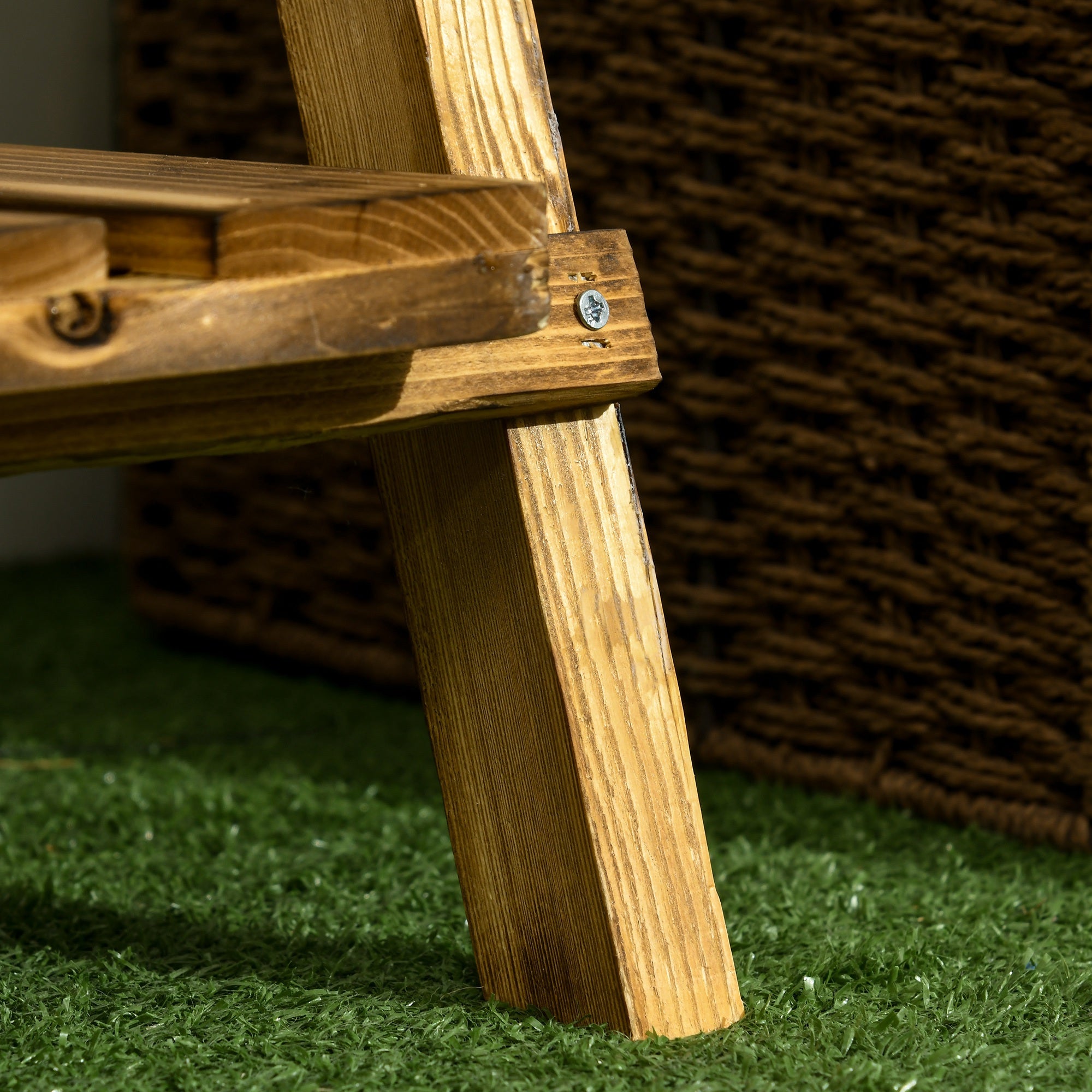 Suporte para Plantas de 3 Níveis – 60x37x93 cm – Madeira Carbonizada