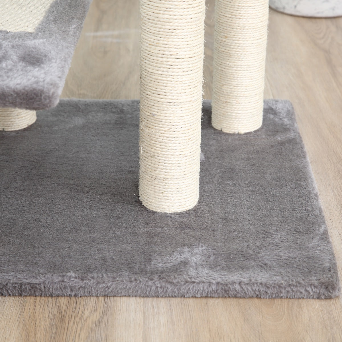 Arranhador para Gatos Centro de Atividades 3 Plataformas 48x48x101 cm Cor Bege e Cinzento