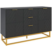 Aparador Auxiliar de Armazenamento 120x40x76 cm - Cor Preto