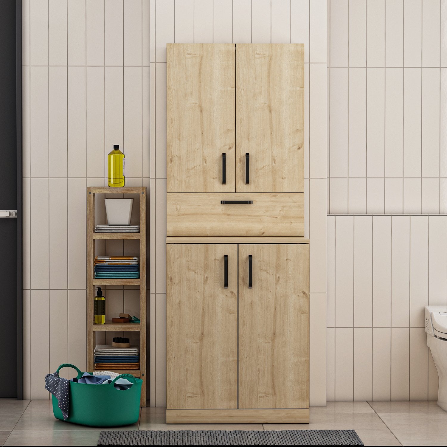 Armário para máquina de lavar-Palmira-Carvalho