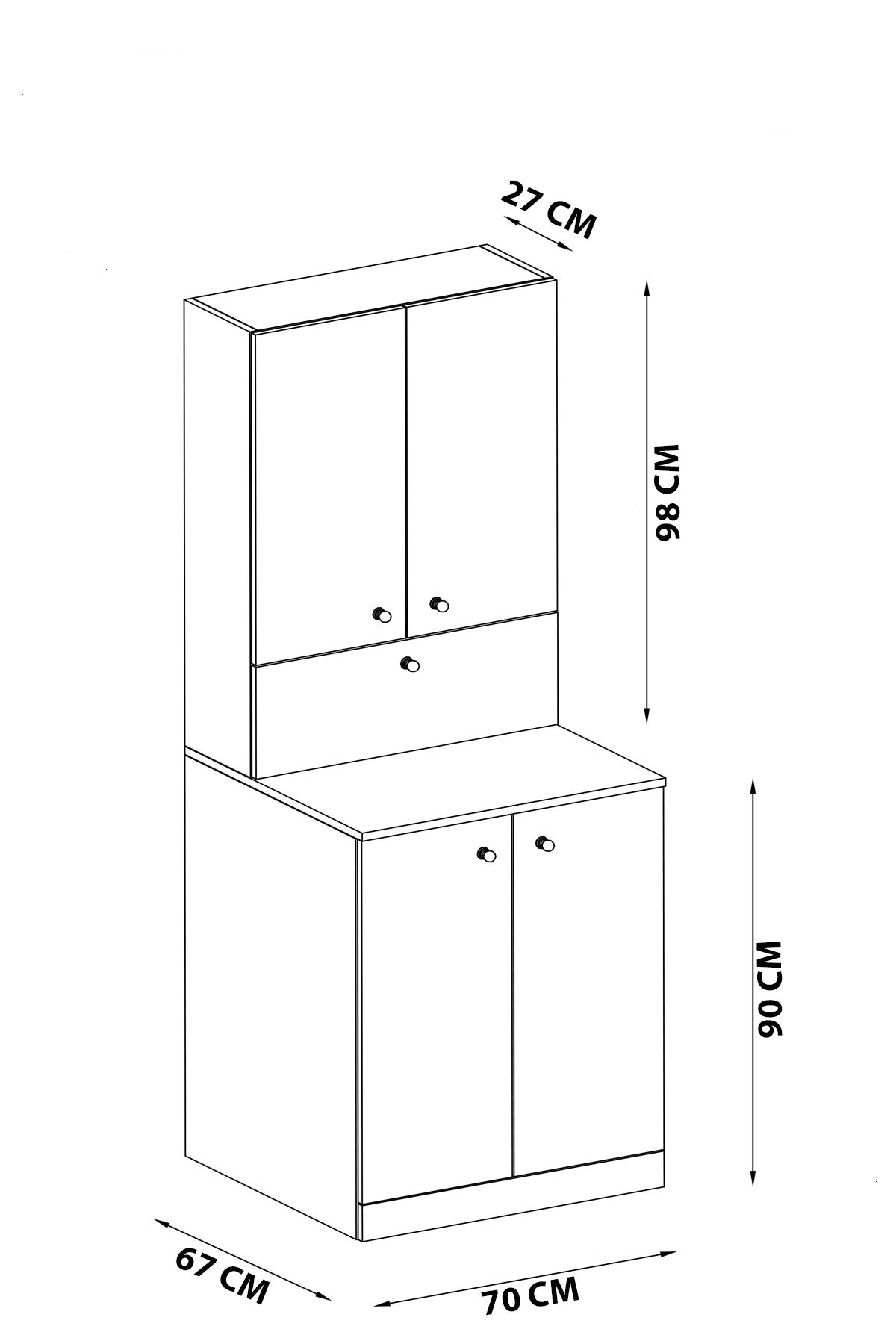 Armário para máquina de lavar-Palmira-Carvalho