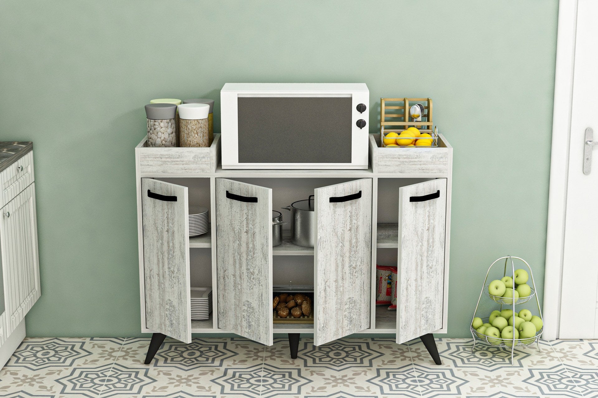 Armário multiuso-Visar-Cinza
Branco