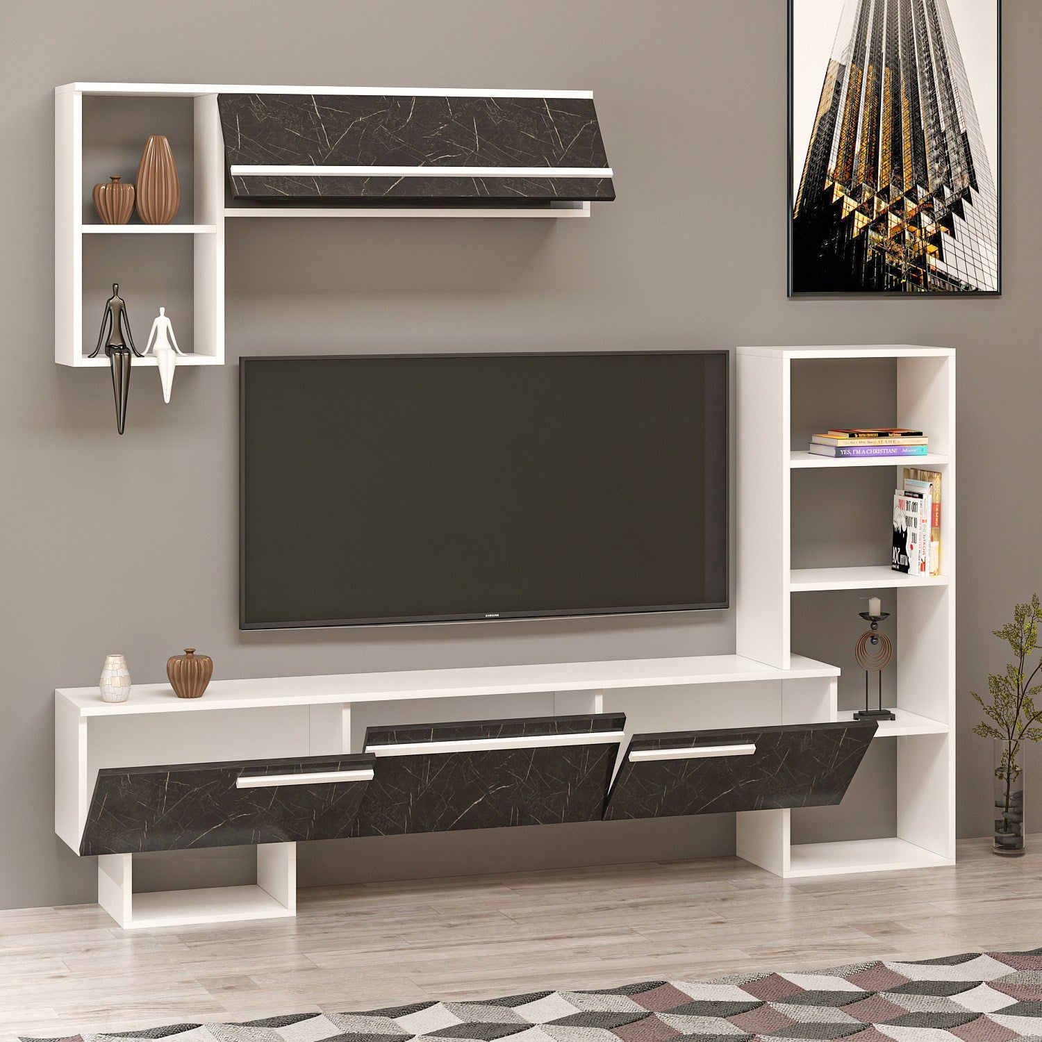 Móvel de TV-Mega-Branco
Preto