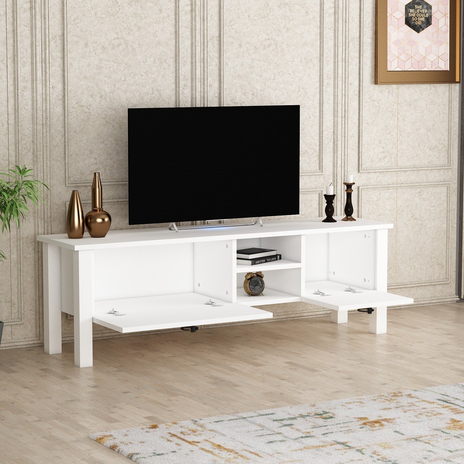 Móvel de TV-Rose-Branco