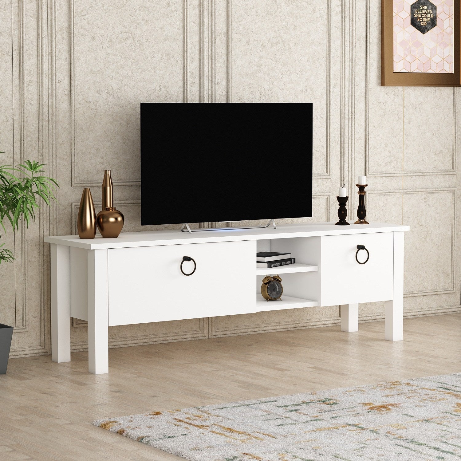 Móvel de TV-Rose-Branco