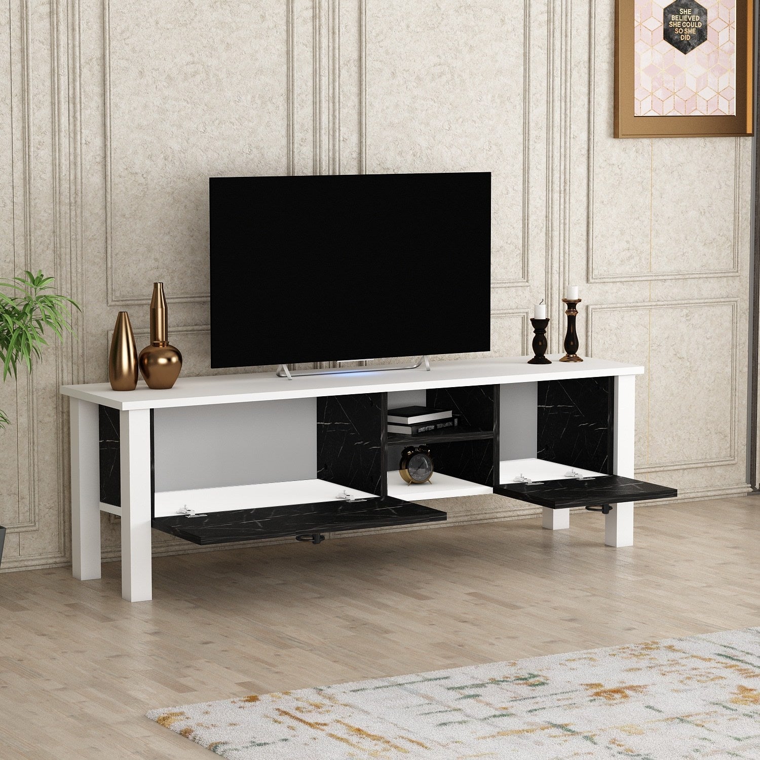 Móvel de TV-Rose-Branco
Preto