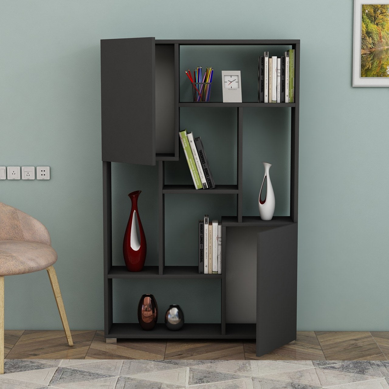 Estante de livros-De More-Antracite