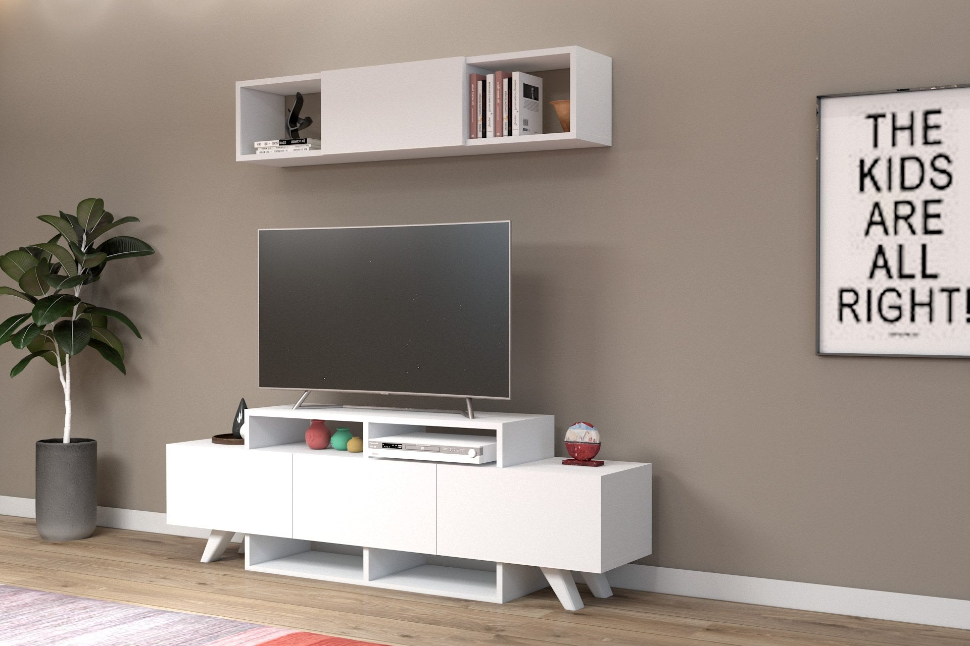 Móvel de TV-Alwin Unit-Branco