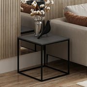 Mesa de Centro Elegante em Antracite, 52 x 50 x 50 cm | Painel de Partículas 100% Revestido em Melamina, 18 mm de Espessura, Estrutura de Metal Resistente | Perfeita para Espaços Modernos