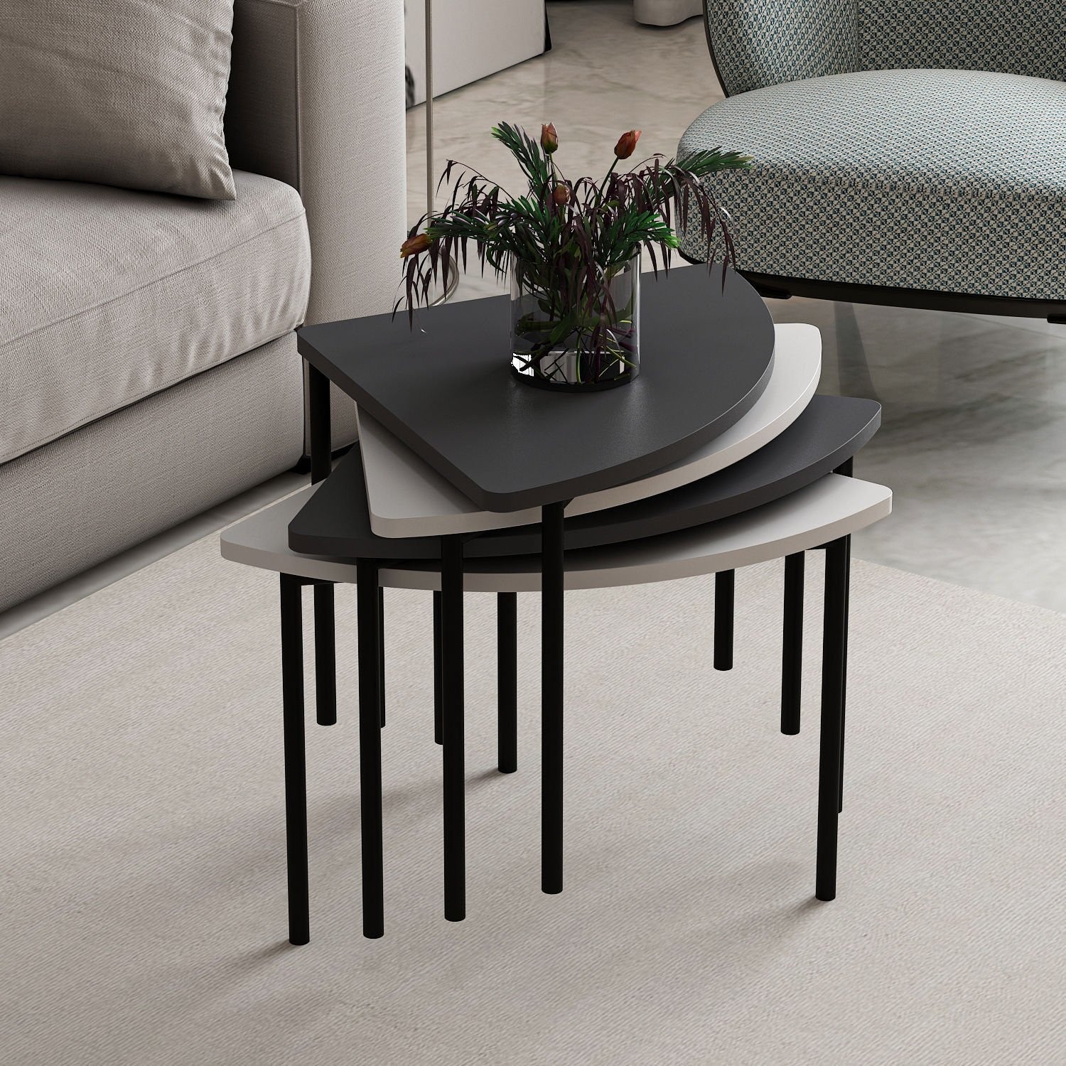 Mesa de Centro-Emma-Branco
Antracite