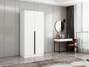 Guarda-roupa – 90 cm x 210 cm x 52 cm – Branco – Painel de partículas revestido em melamina