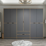 Guarda-roupa espaçoso – 277 cm x 208 cm x 52 cm – Dore – MDF revestido em melamina