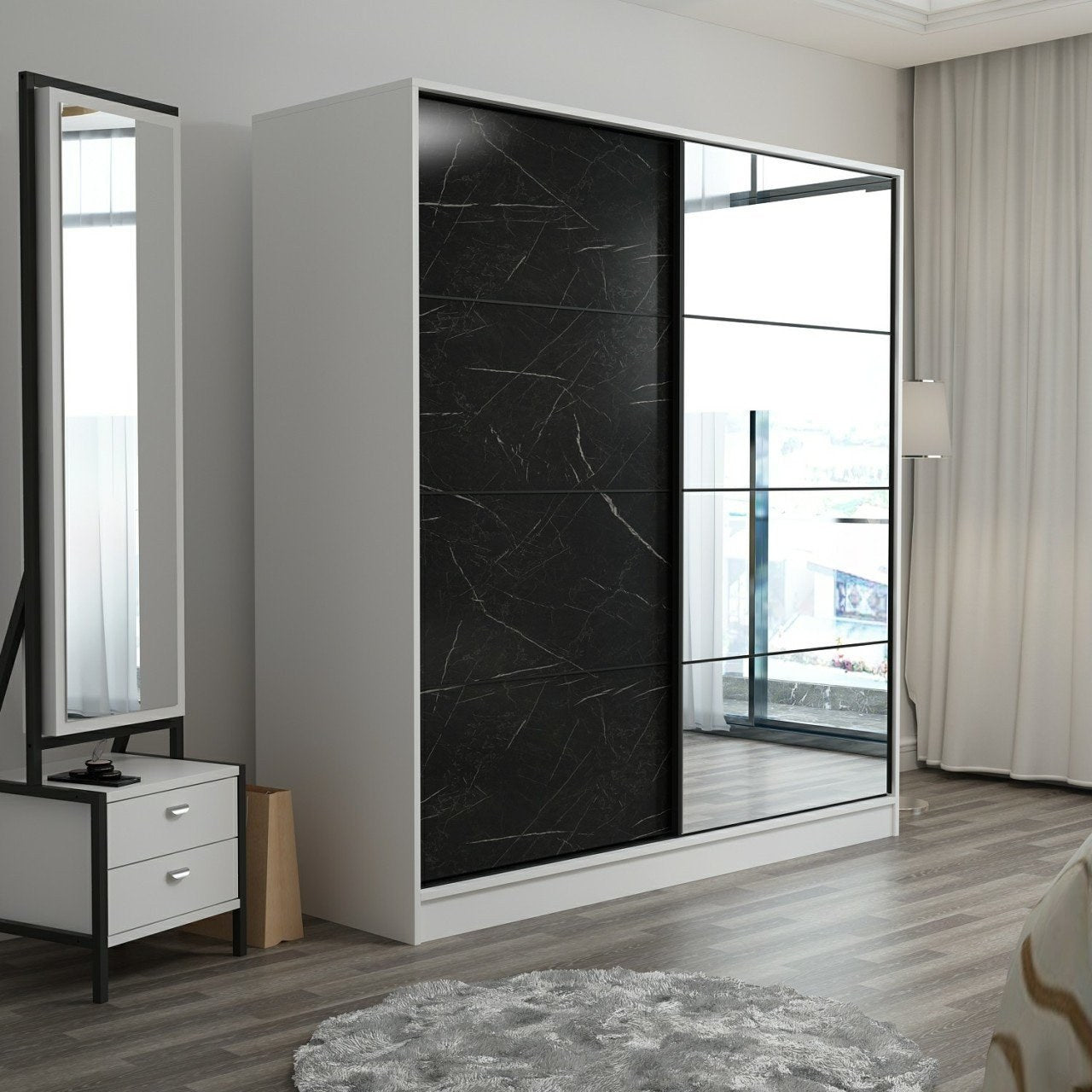 Guarda-roupa-Kale-Branco
Preto