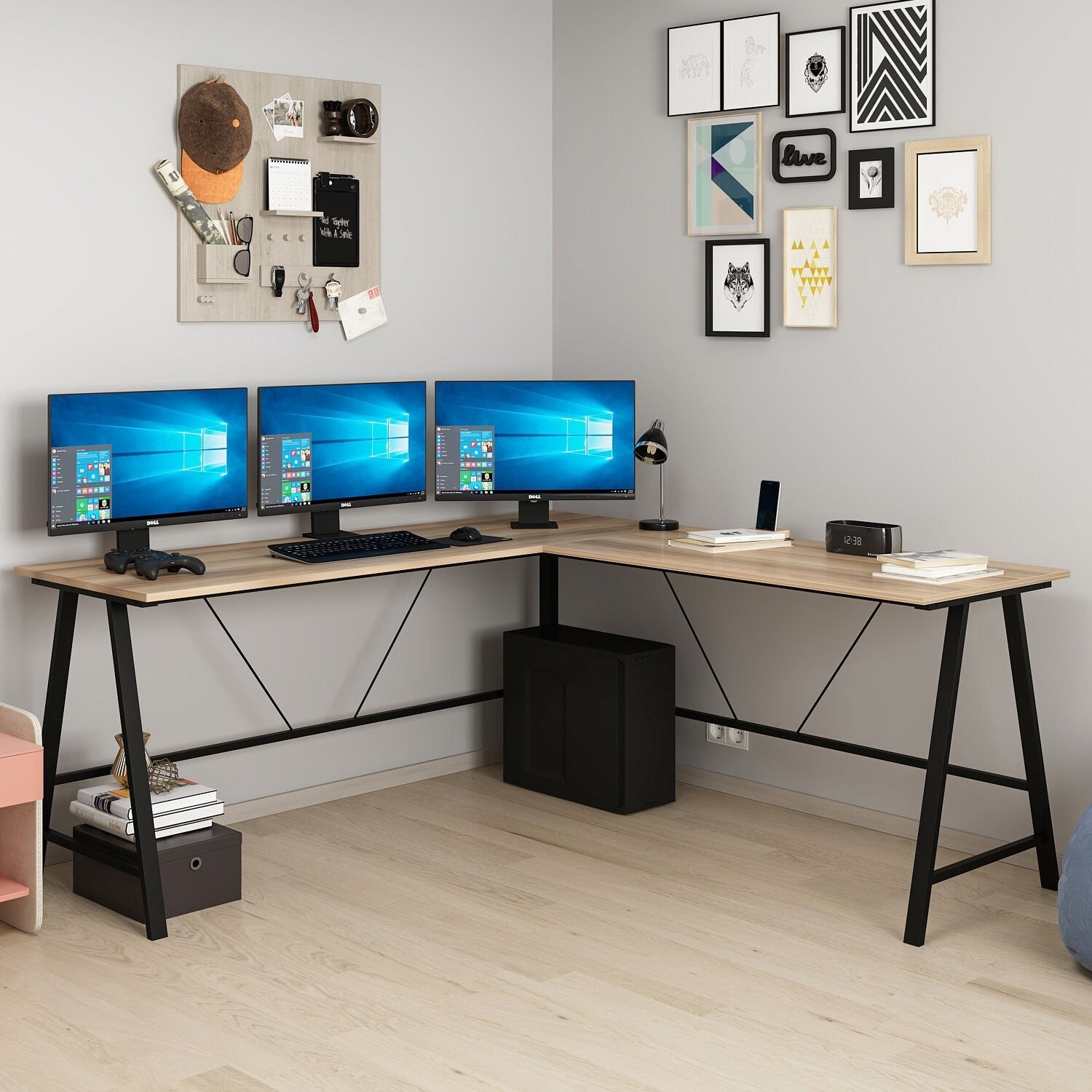 Secretária – 180 x 60 x 76 cm – Dore – Painel de partículas revestido em melamina
