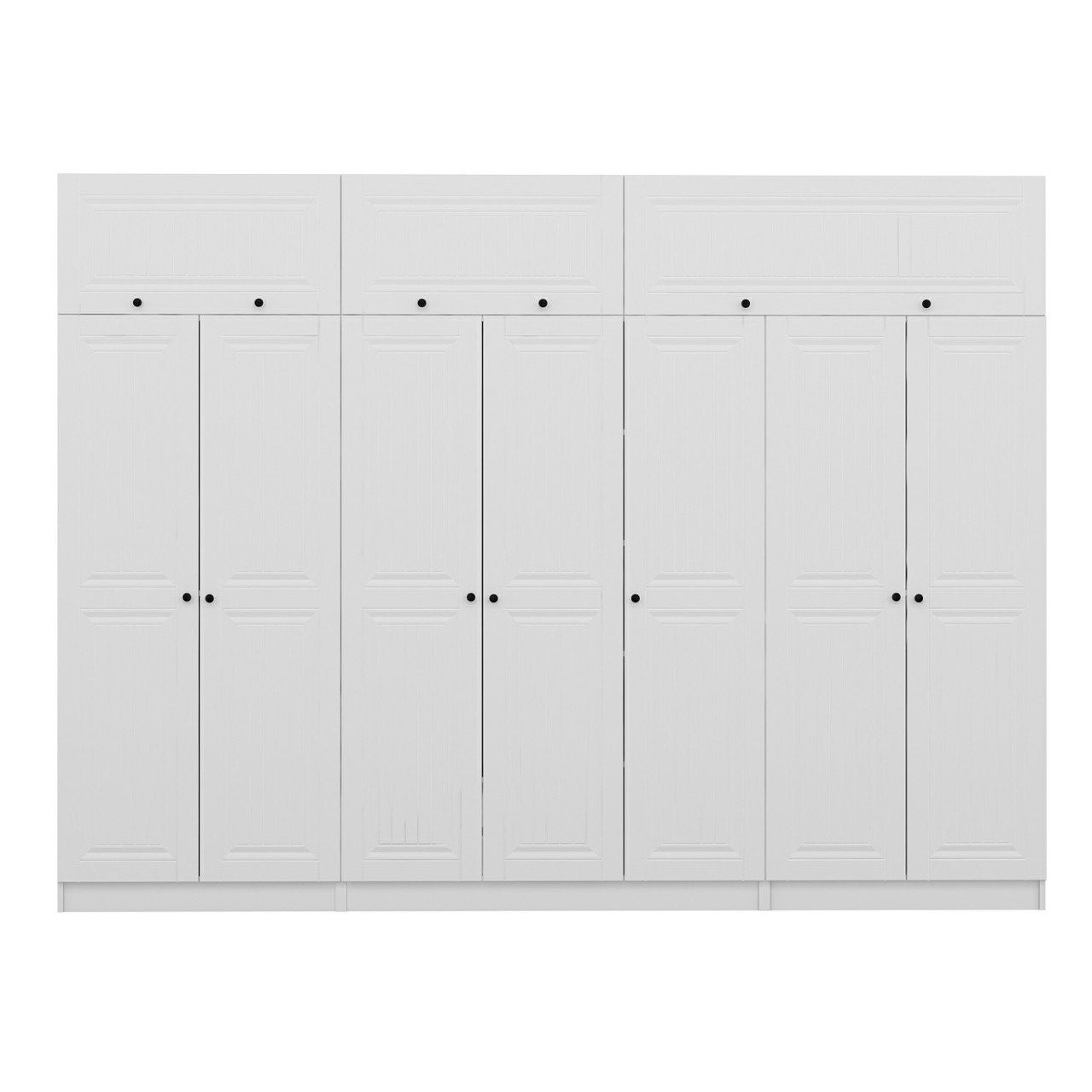 Guarda-roupa – 315 cm x 235 cm x 52 cm – Branco – Placa de partículas revestida de melamina