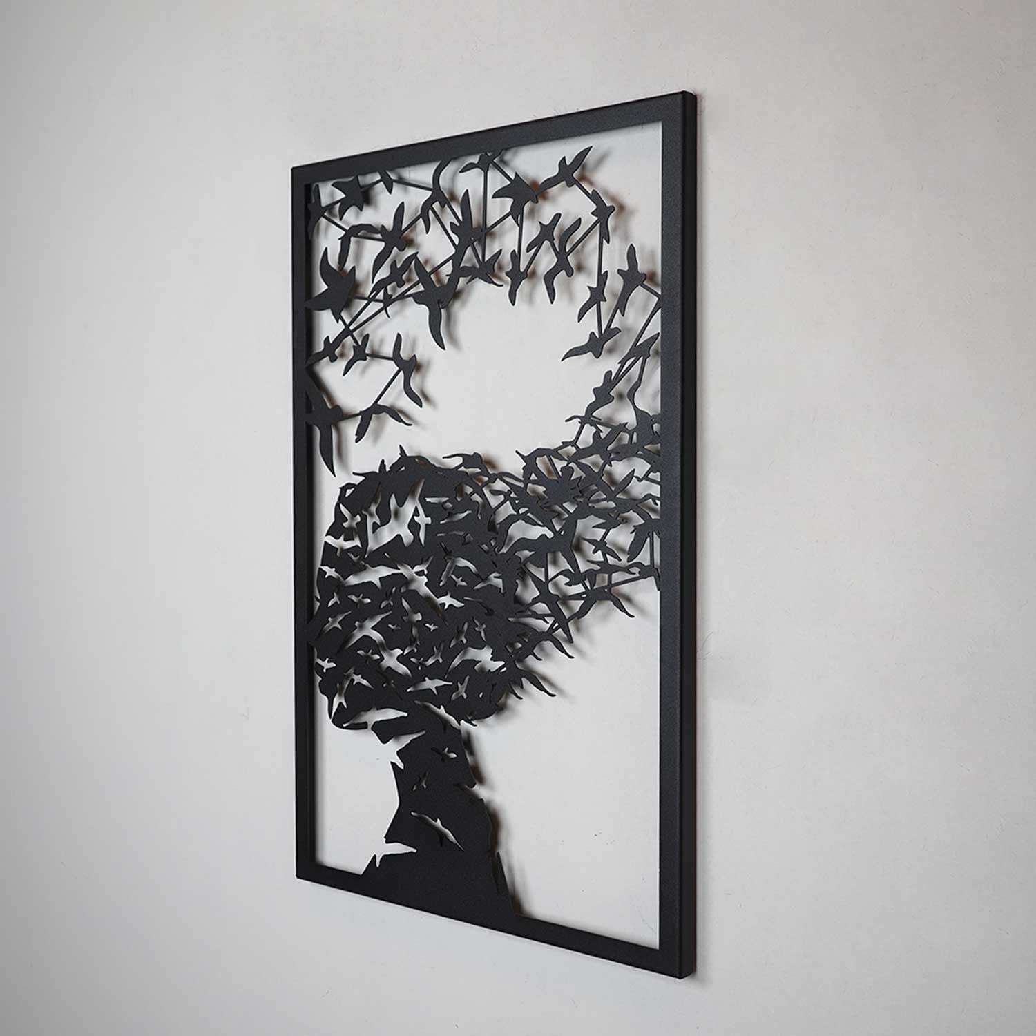 Kybele APT036MS – Acessório Decorativo de Parede em Aço, Preto, 45x70 cm