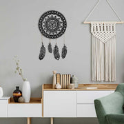 Dreamcatcher em Aço Preto 49x49 cm — Acessório Decorativo de Parede 100% Aço, 1,5 mm (APT121MS)