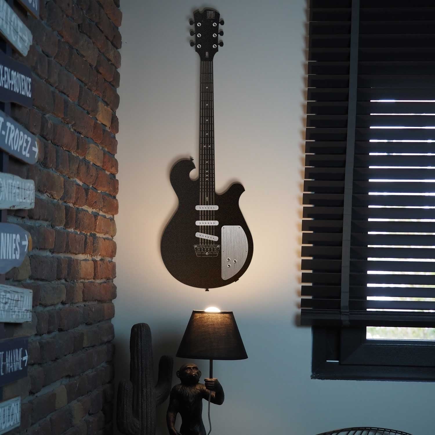 Acessório de parede decorativo de metal preto elegante, 33 x 99 cm | 100% aço, 1,5 mm de espessura | Design durável e elegante para decoração de casa ou escritório