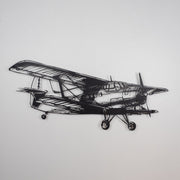 Avião em Metal para Parede – 100% Aço 1,5 mm, Preto, 53x100 cm (APT322LS)