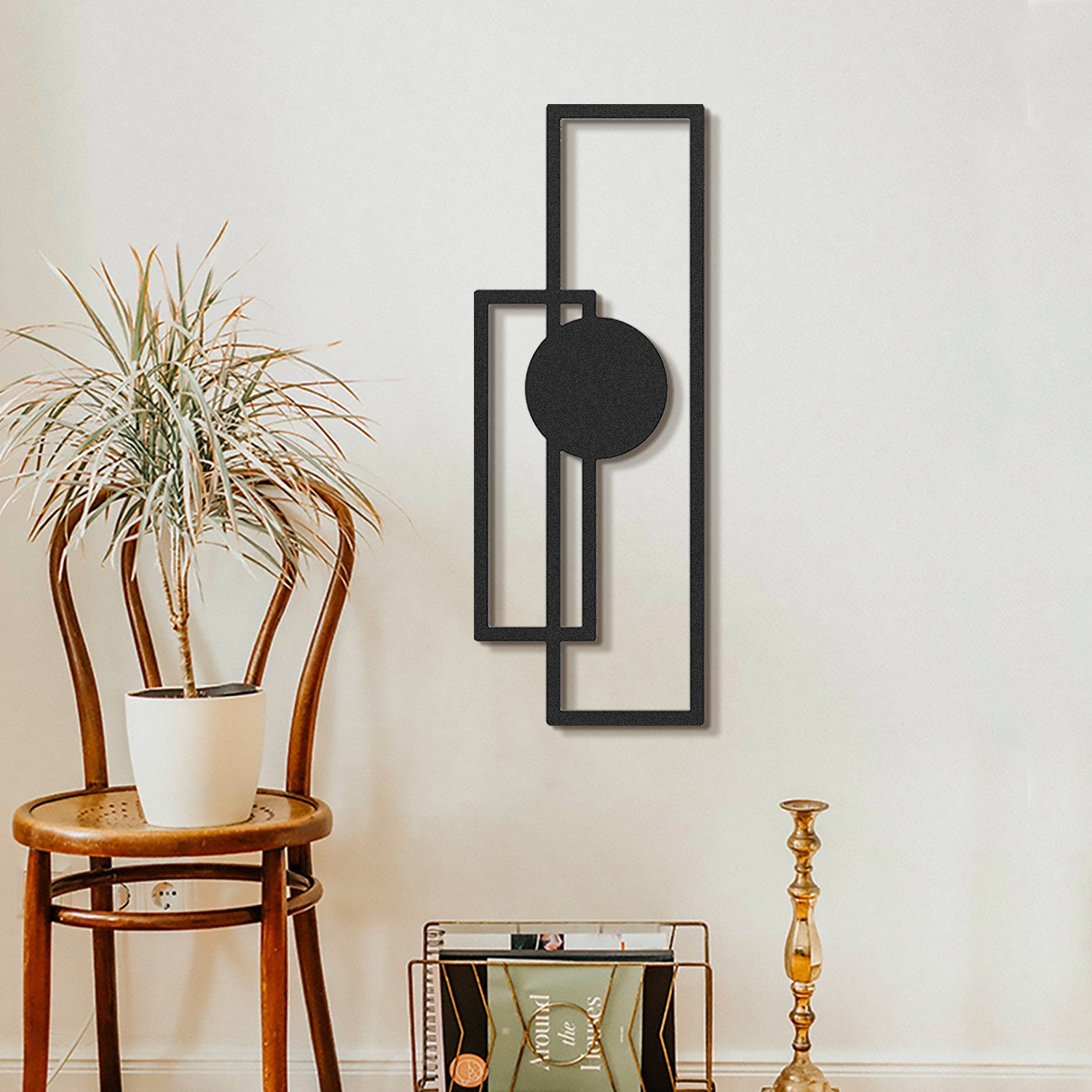 Trident APT431MS – Acessório Decorativo de Parede em Aço 100% (1,5 mm), Preto, 32x85 cm