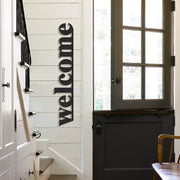Acessório Decorativo de Parede em Metal Welcome - APT490MS, Preto, 18x98 cm, 100% Aço (1,5 mm)