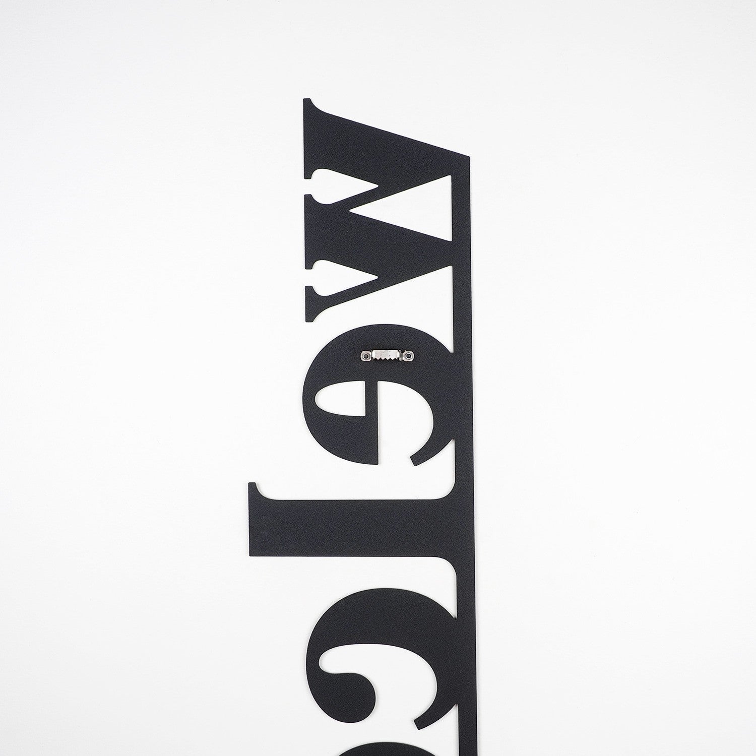 Acessório Decorativo de Parede em Metal Welcome - APT490MS, Preto, 18x98 cm, 100% Aço (1,5 mm)