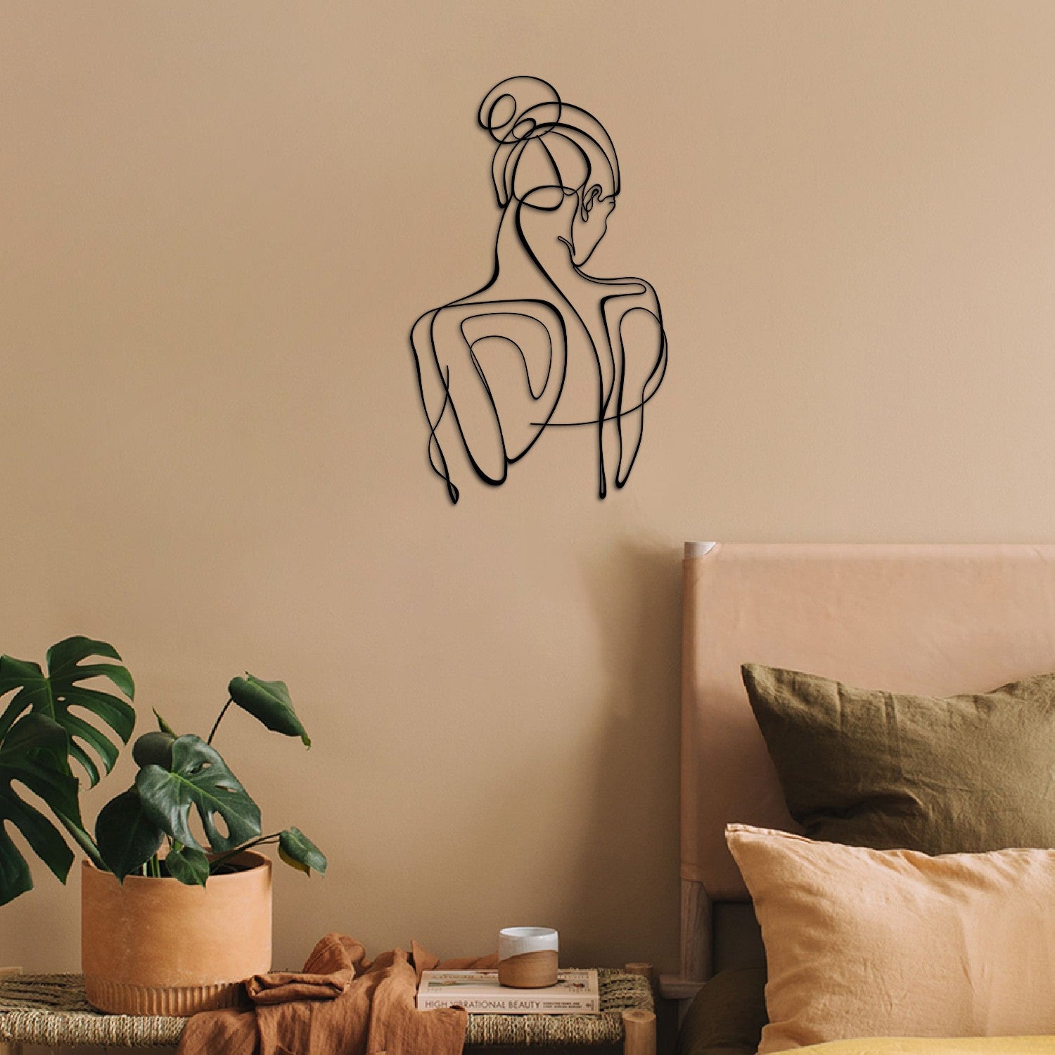 Acessório de parede decorativo de metal preto elegante, 34 x 61 cm | 100% aço, 1,2 mm de espessura | Leve e durável, perfeito para decoração moderna