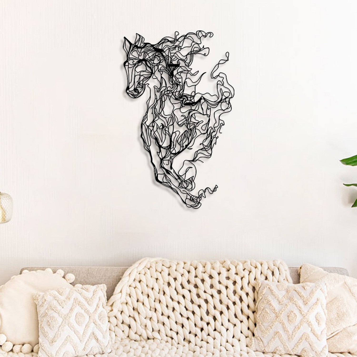 Acessório de parede decorativo de metal preto elegante, 41 x 66 cm | 100% aço, 1,2 mm de espessura | Leve 0,6 kg | Perfeito para decoração moderna de casa