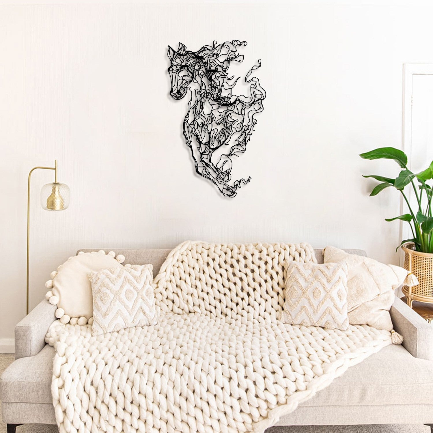 Acessório de parede decorativo de metal preto elegante, 41 x 66 cm | 100% aço, 1,2 mm de espessura | Leve 0,6 kg | Perfeito para decoração moderna de casa
