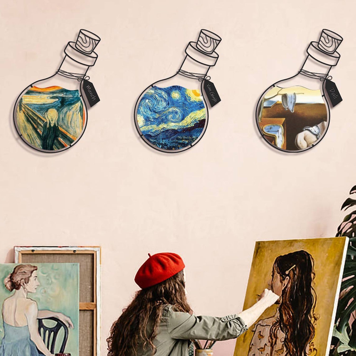 Art Potion Conjunto de 3 Arte de Parede em Metal — Multicor, 38 x 53 cm (3 peças), Aço 100% 1,2 mm