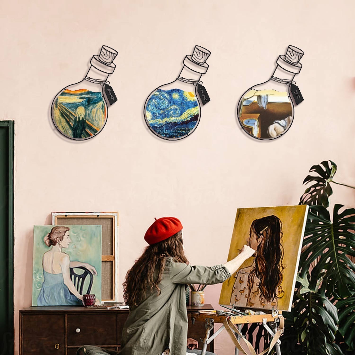 Art Potion Conjunto de 3 Arte de Parede em Metal — Multicor, 38 x 53 cm (3 peças), Aço 100% 1,2 mm