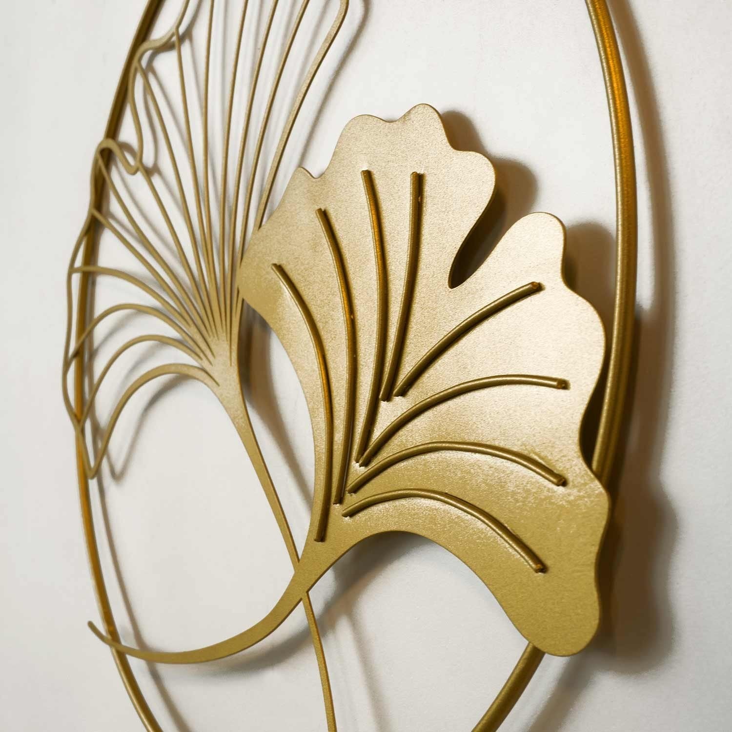 Elegante acessório decorativo de parede em metal dourado, 49 x 49 cm | 100% aço, 2 mm de espessura | Leve (0,5 kg) | Perfeito para decoração moderna de casa
