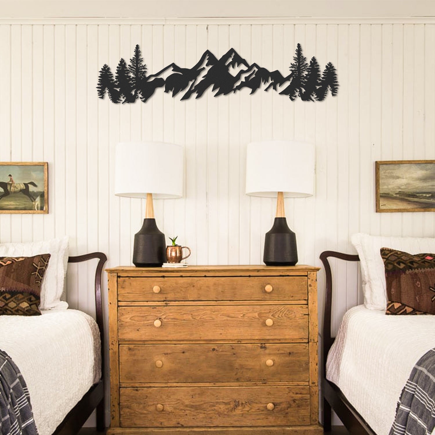 Arte de Parede Montanhas em Metal Preto (100% Aço, 1,2 mm) – 17x69 cm | APT630