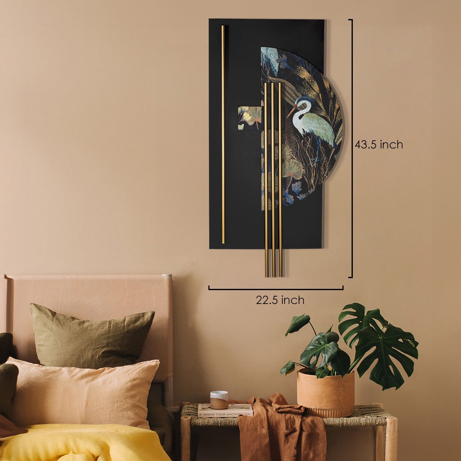 Grus APT778 — Acessório Decorativo de Parede 100% Aço (1,2 mm), Multicolor, 55 x 106 cm