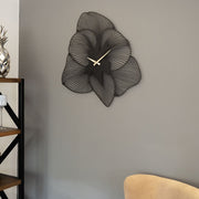 Relógio de parede elegante em metal preto decorativo, 49 x 49 cm | 100% aço, 1,5 mm de espessura | Mecanismo silencioso para espaços de convivência tranquilos, elegantes e funcionais