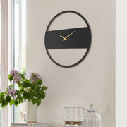 Relógio de parede decorativo elegante em metal preto, 49 x 49 cm | 100% aço, 1,2 mm de espessura | Mecanismo silencioso para decoração moderna, leve com 0,9 kg