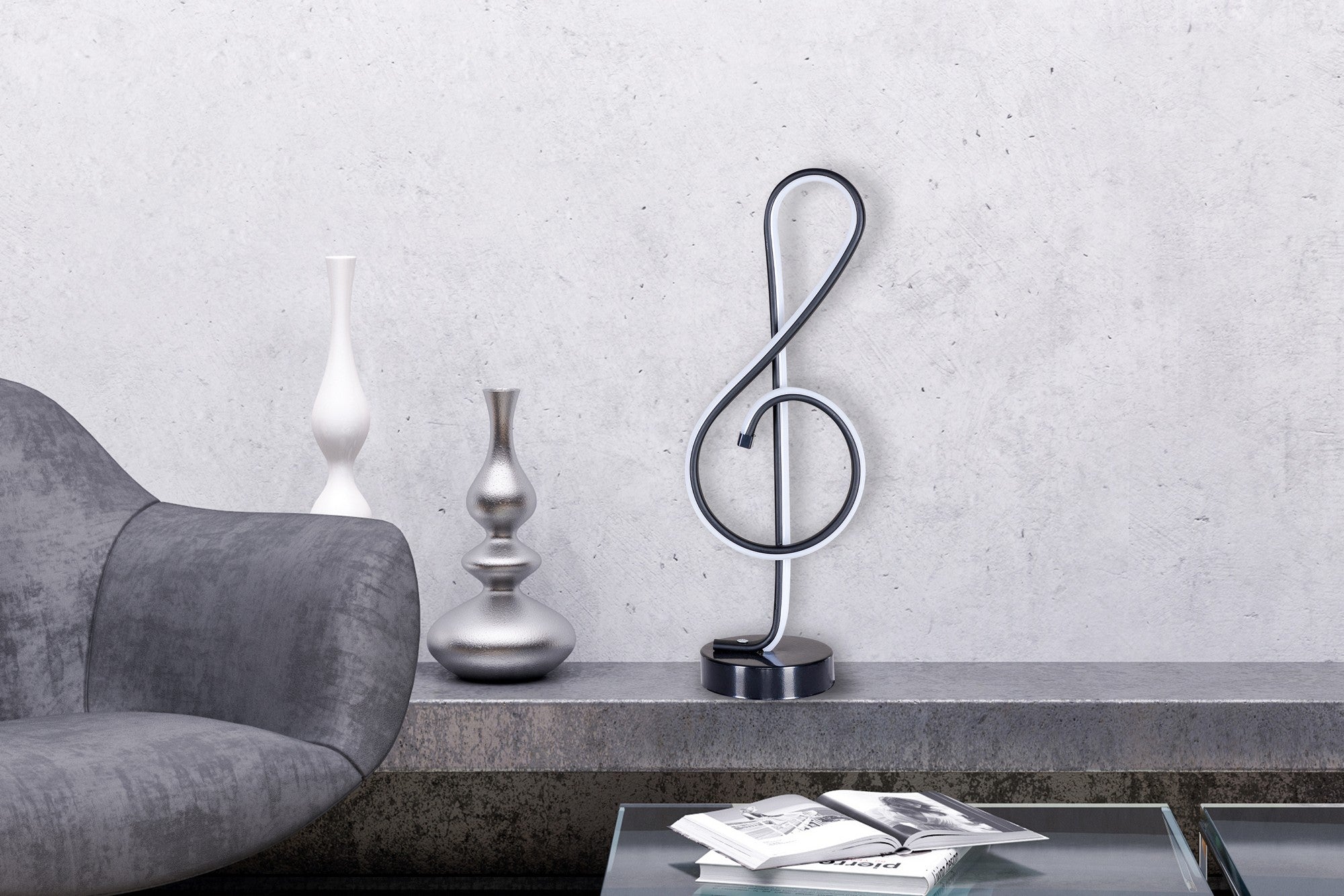 Candeeiro de mesa-Monet Black-Branco
