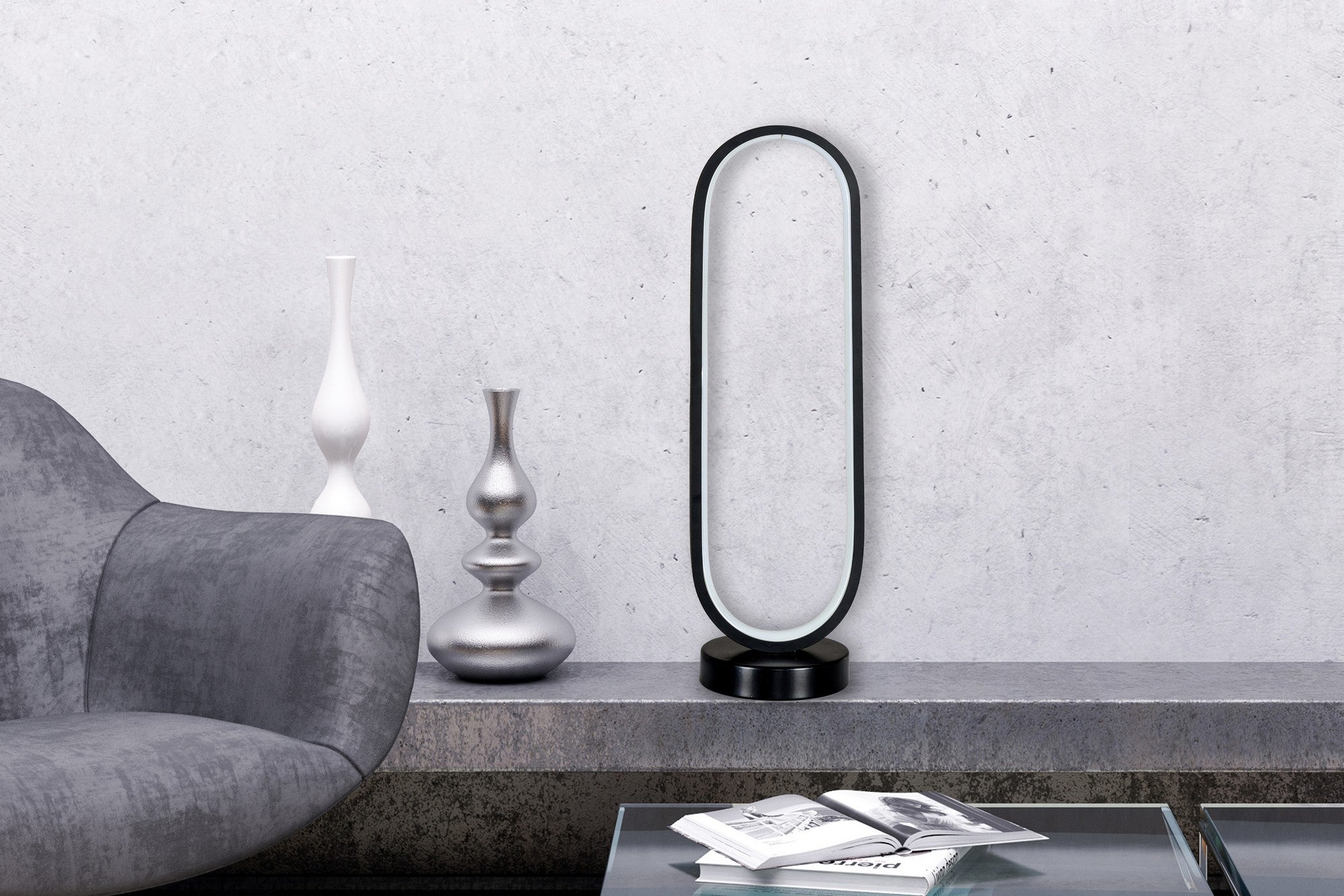 Candeeiro de mesa-Orbitae Black-Branco