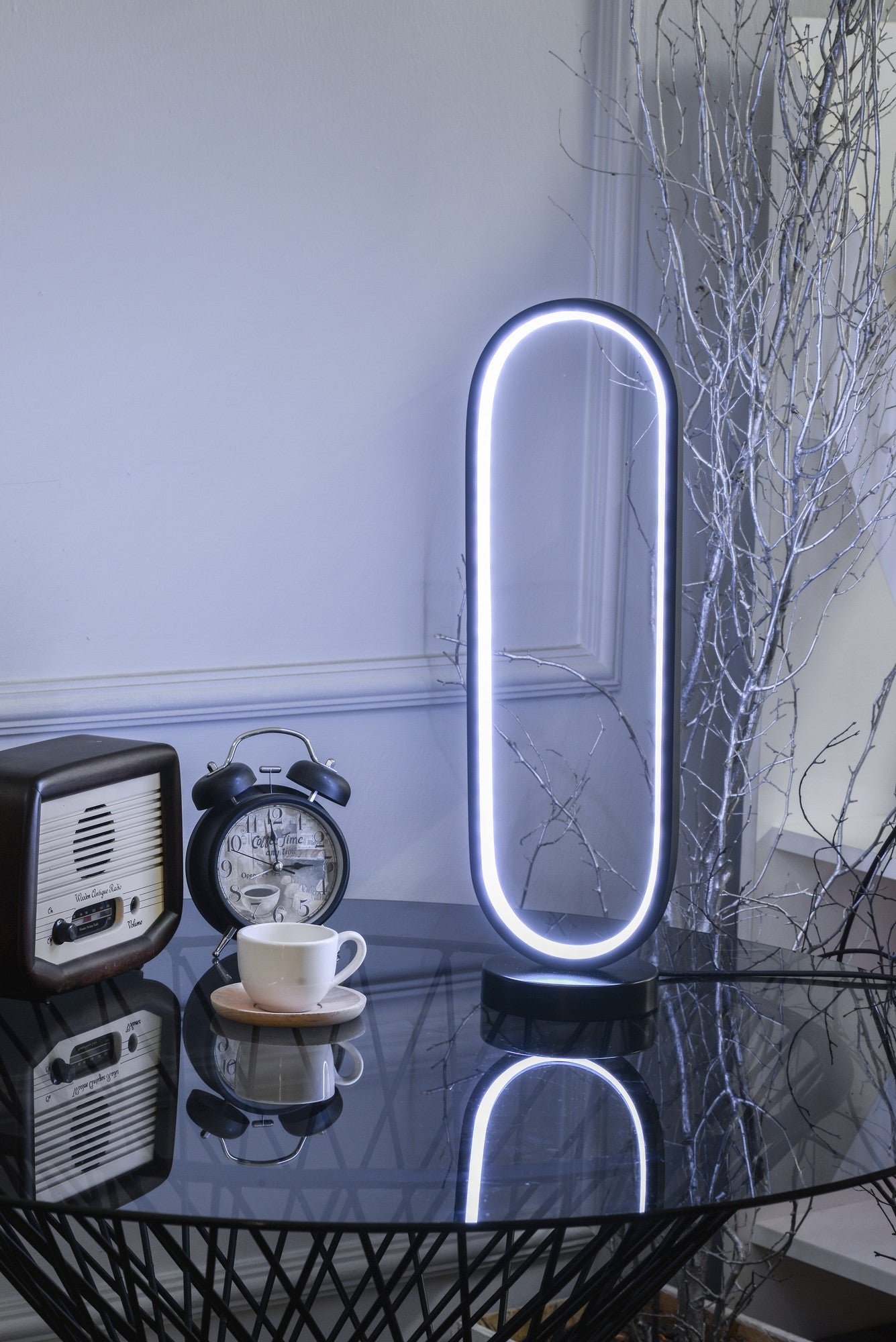 Candeeiro de mesa-Orbitae Black-Branco