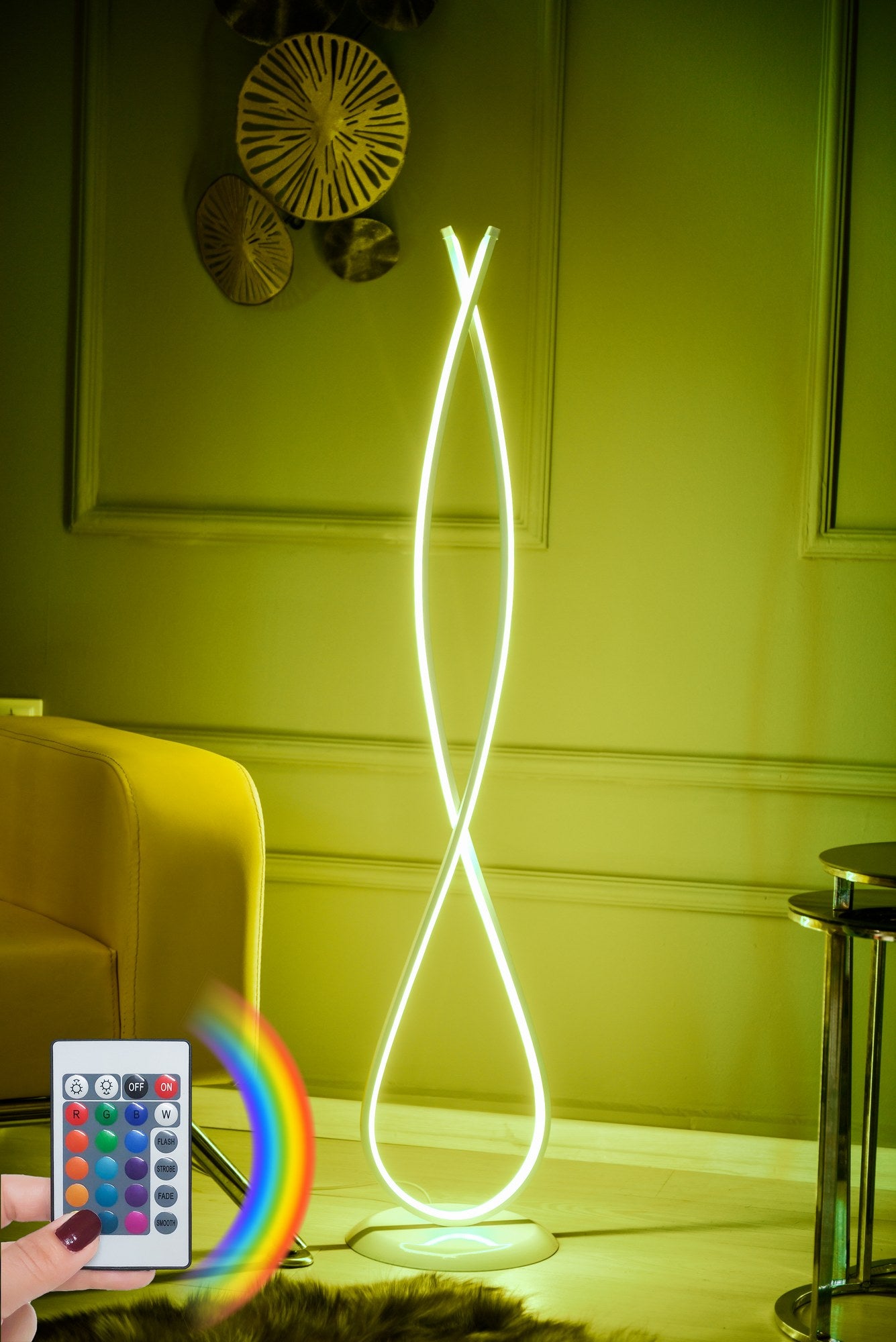 Candeeiro de Pé-Infinity White-Multicolorido