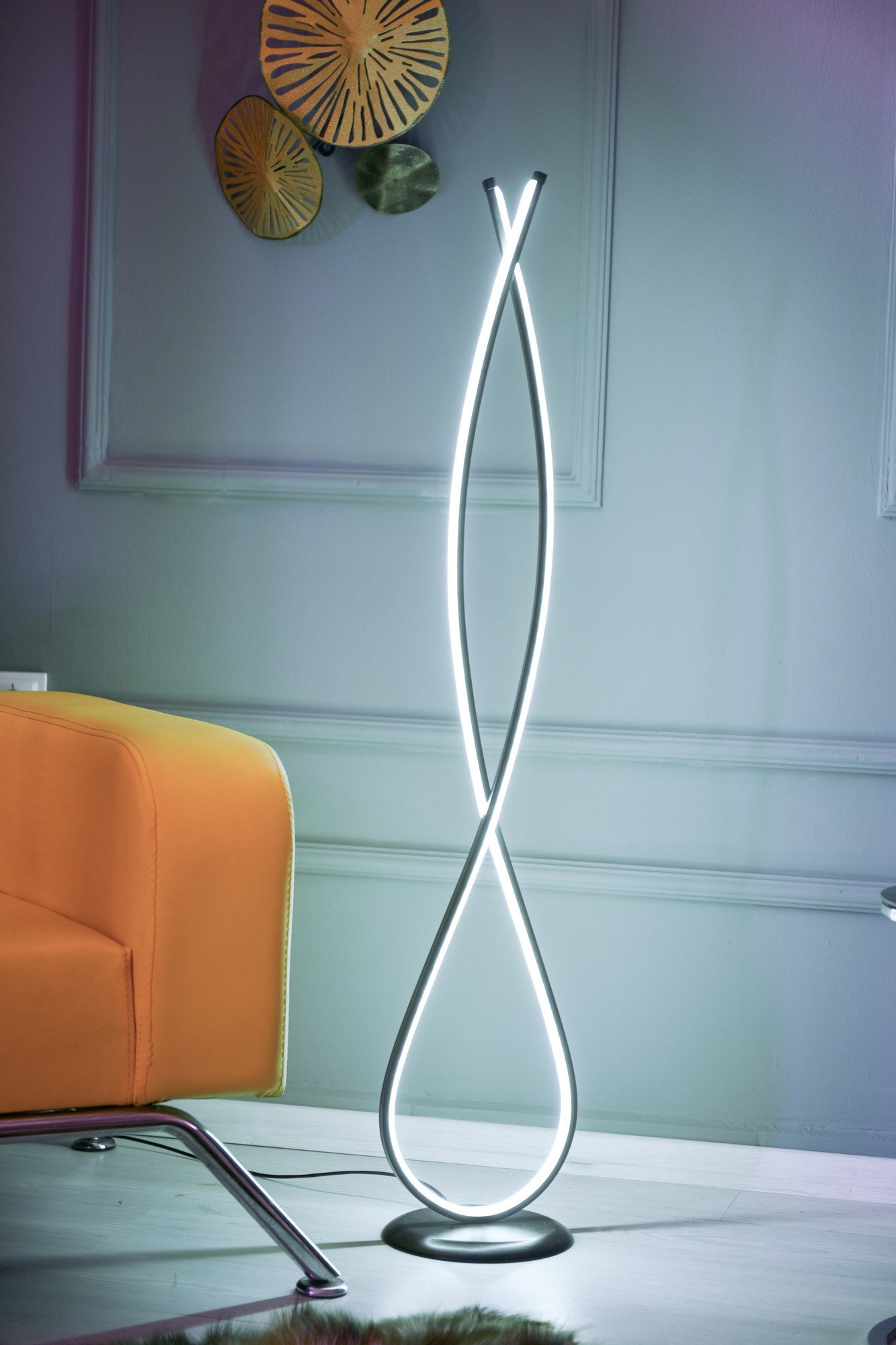 Candeeiro de Pé-Infinity Black-Branco