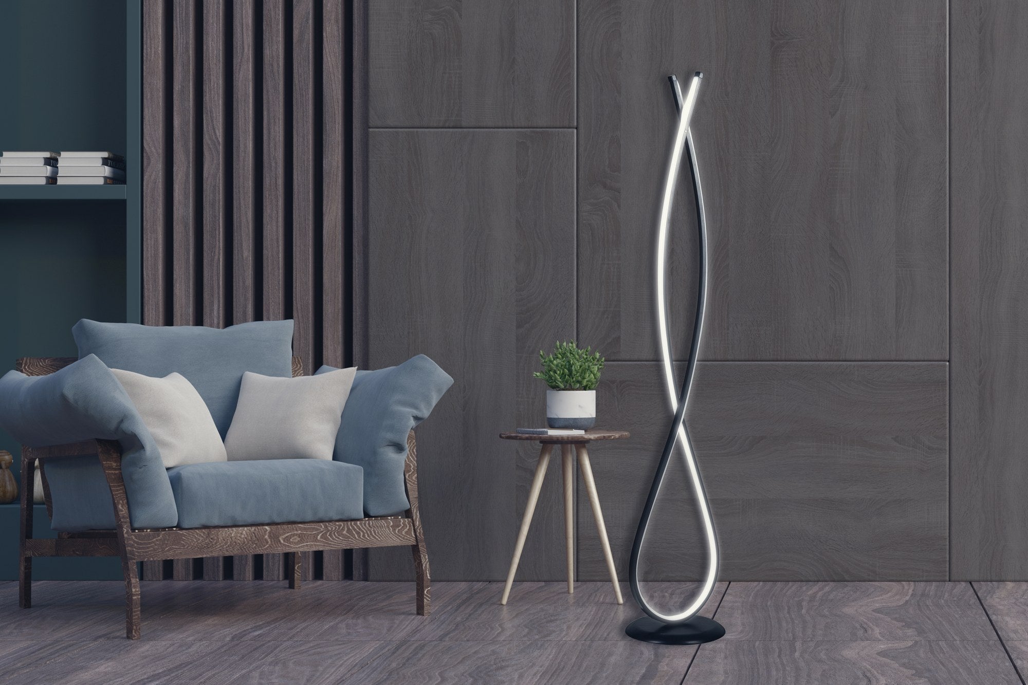 Candeeiro de Pé-Infinity Black-Branco