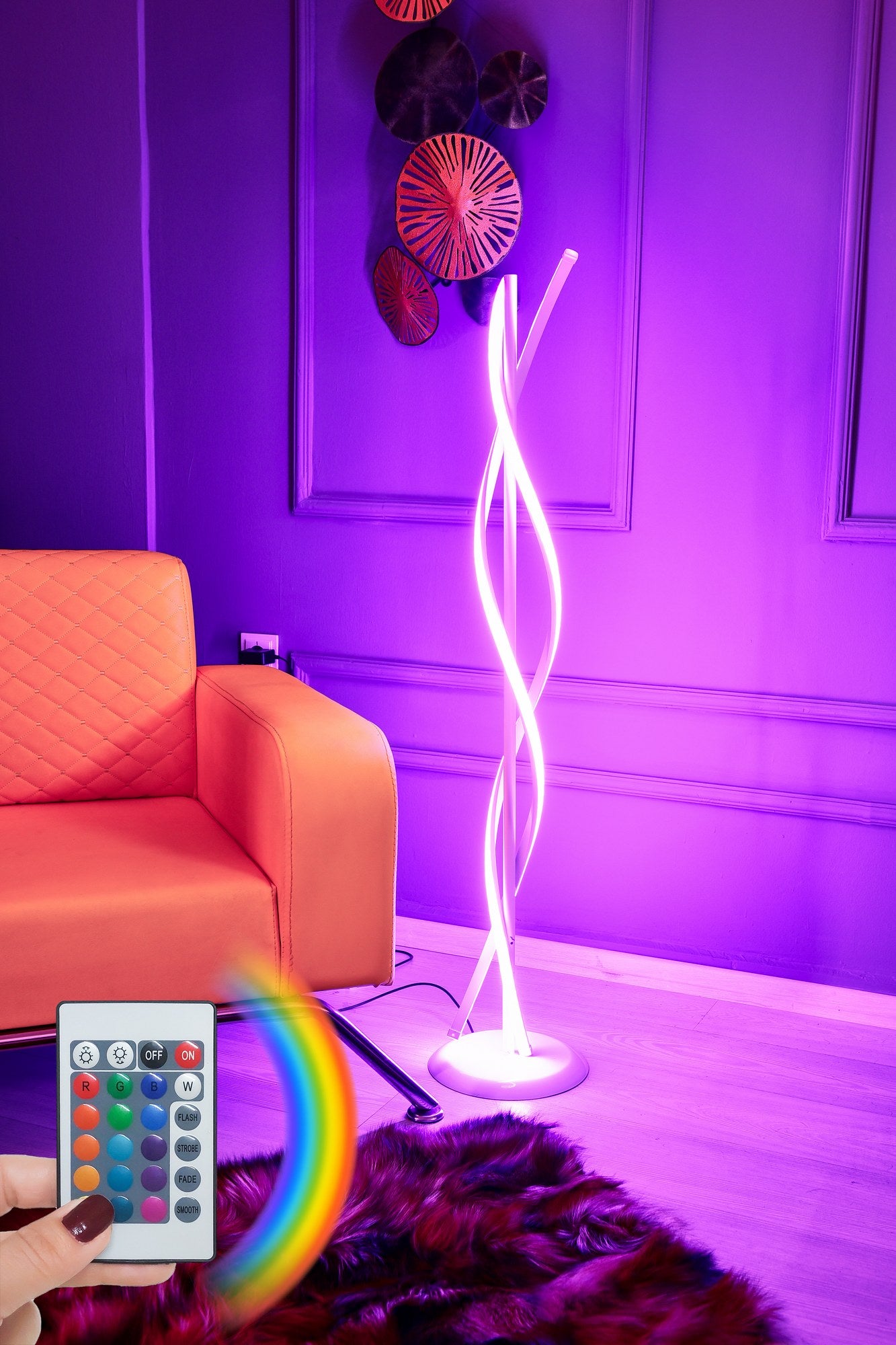 Candeeiro de Pé-Roller White-Multicolorido