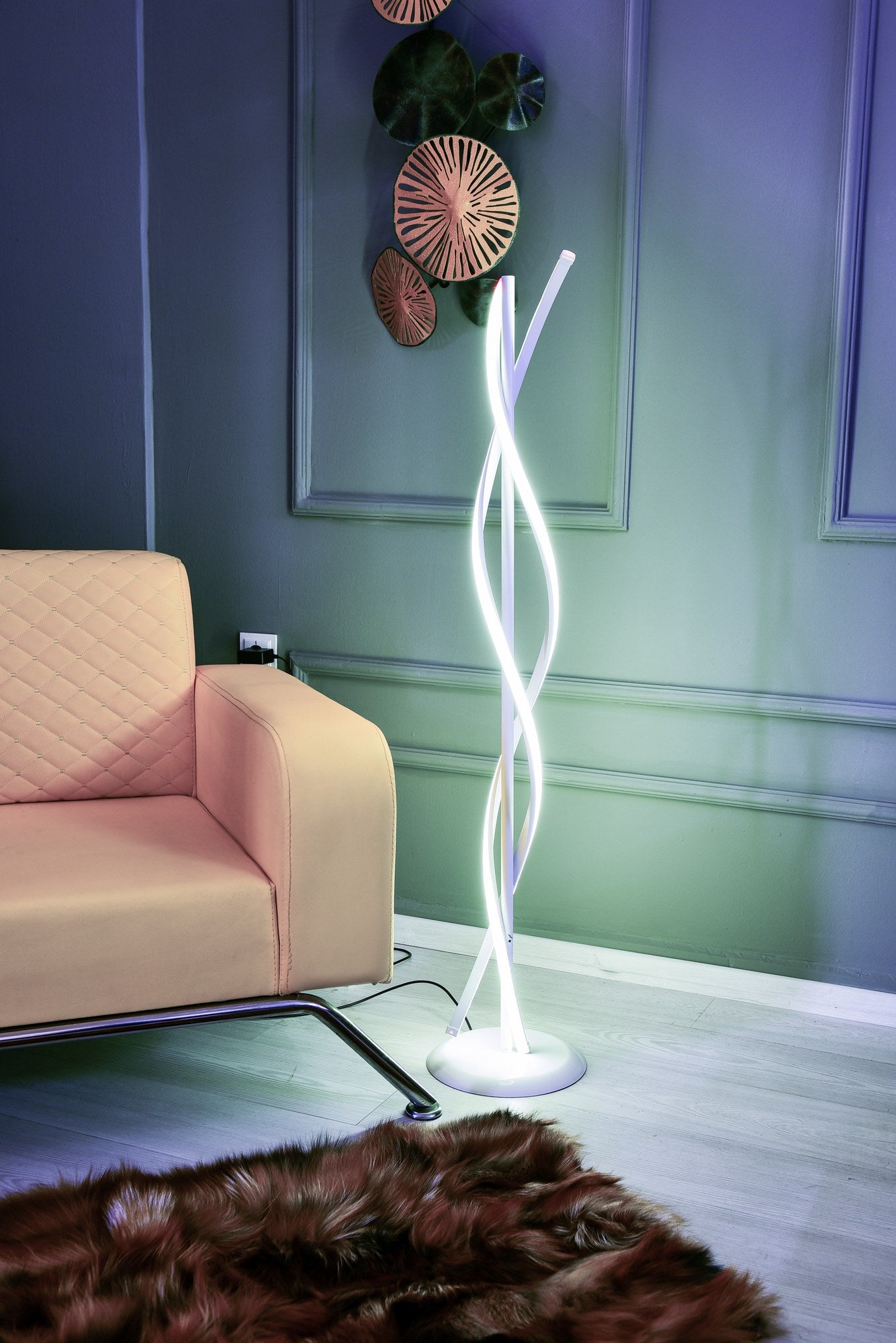 Candeeiro de Pé-Roller White-Branco